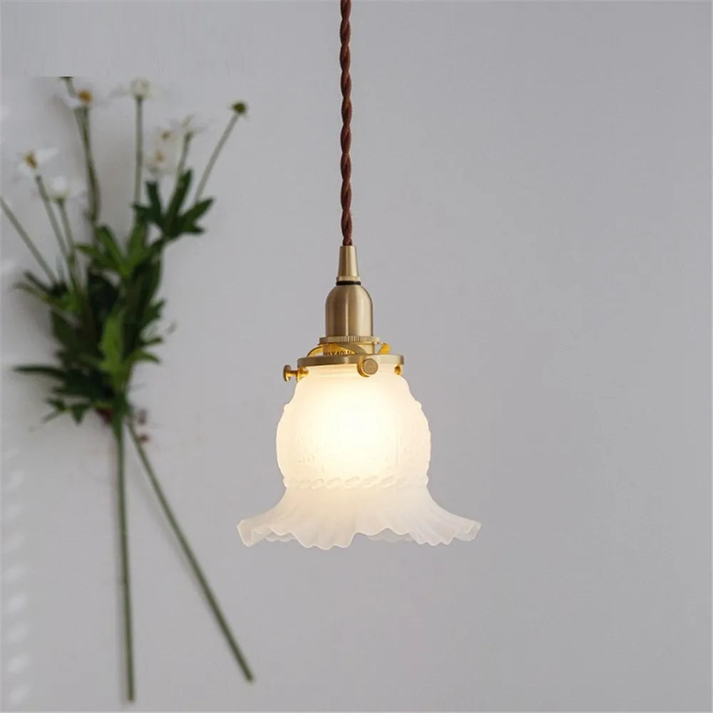 lustre loft suspension verre nordique rétro suspensions luminaire - vue 2 sur 8