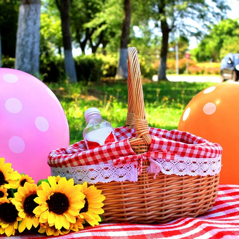 panier en osier ovale pour pique-nique mariage ou cadeau - vue 4 sur 7