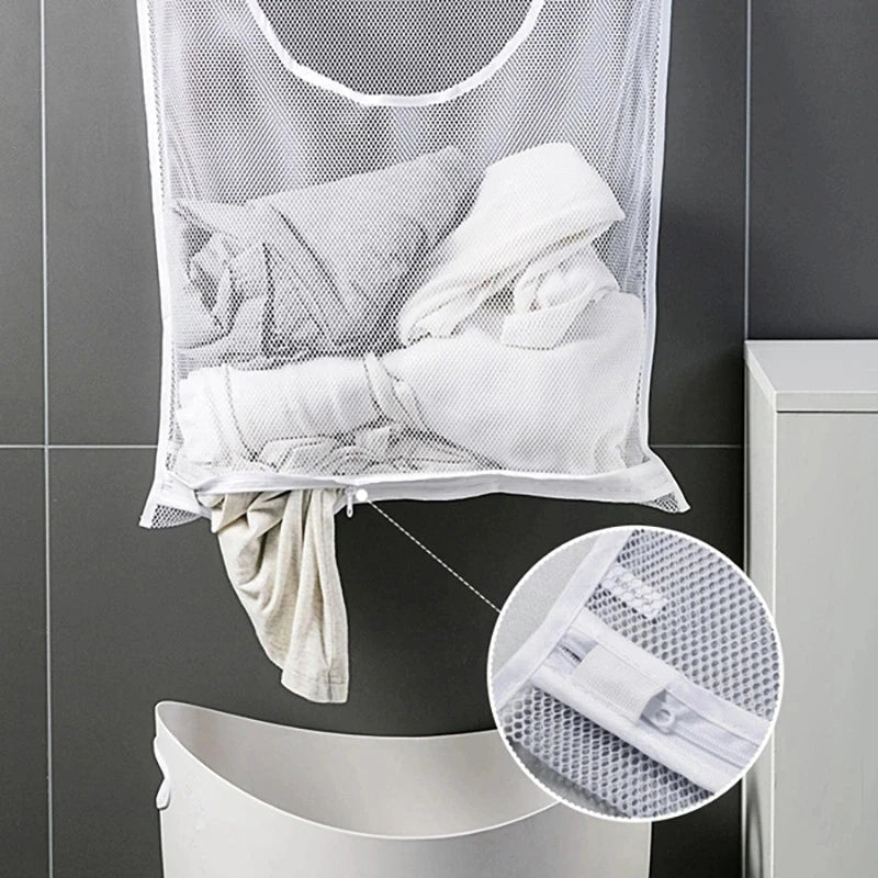 sac à linge pliable avec crochet pour rangement pratique - vue 4 sur 7