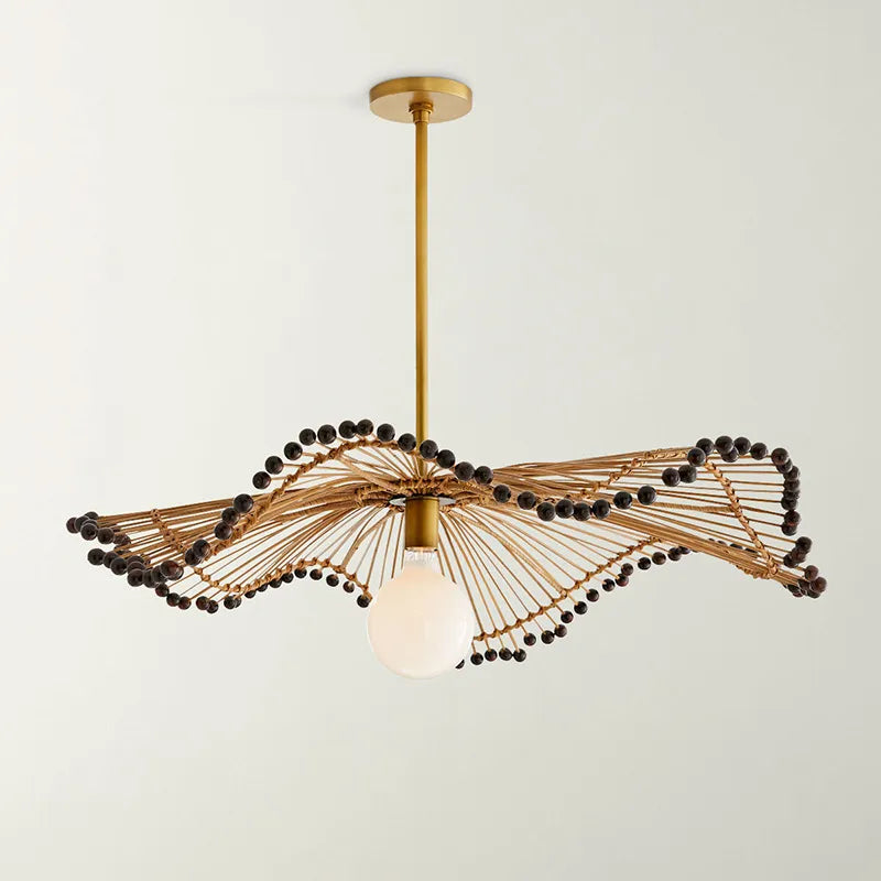 Suspension design en rotin style chinois apaisant - vue 3 sur 6