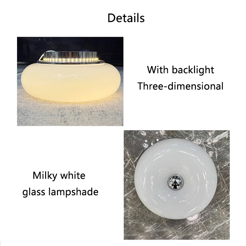 Modern Glass Wall Lamps for Bedside Living Room Stair Hallway Lighting 220V Milky White Glass Sconce Remote Control Optional - vue 7 sur 8