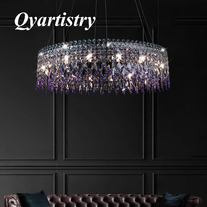 lustre de luxe en cristal lampe à main éclairage de bar luminaire suspendu - vue 2 sur 10