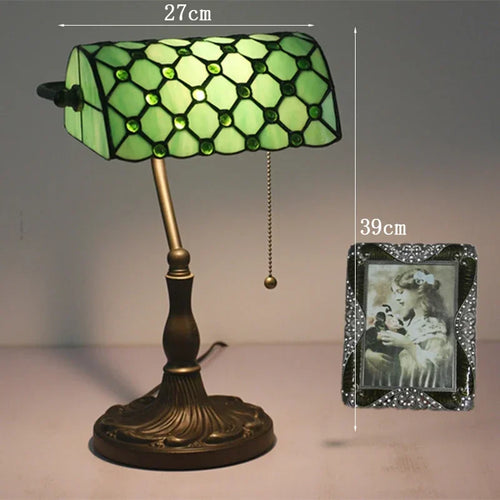 Vintage Nachttischlampe aus Buntglas für die Innendekoration - vue 8 sur 8