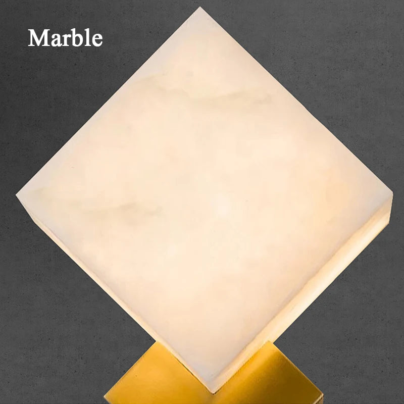 applique murale led moderne en marbre nordique style américain bronze doré - vue 8 sur 7