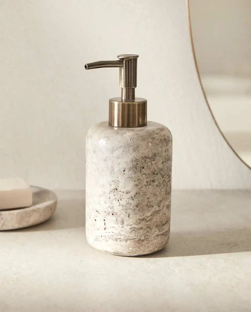 distributeur rechargeable en marbre pour lotions et savon - vue 3 sur 7