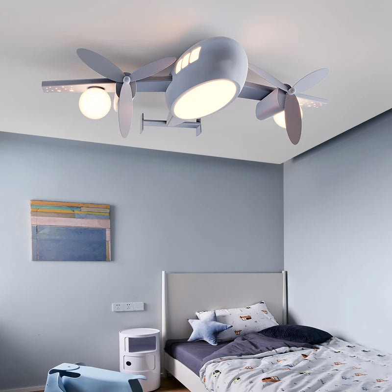 plafonnier moderne avec télécommande pour chambre d'enfant style nordique - vue 6 sur 10