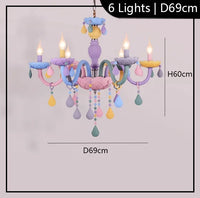 lustre arc-en-ciel pour enfants style macarone kawaii led