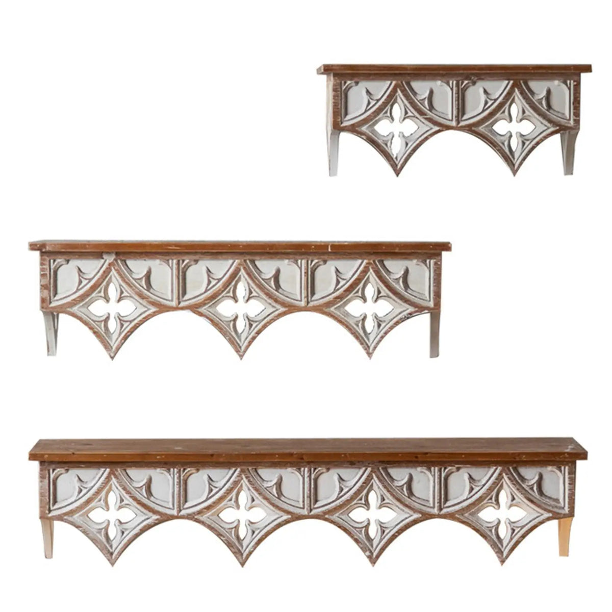 Wood Wall Shelf Storage Rack, Retro Style Holder Hanging Display for Hallway