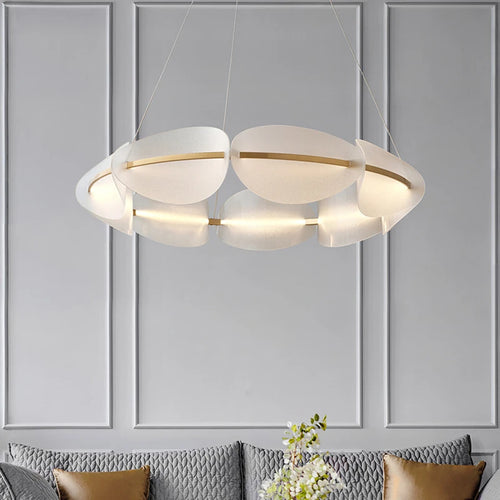 Pendelleuchte mit 3 Farbtemperaturen aus Acryl im Art-Déco-Stil - vue 3 sur 8