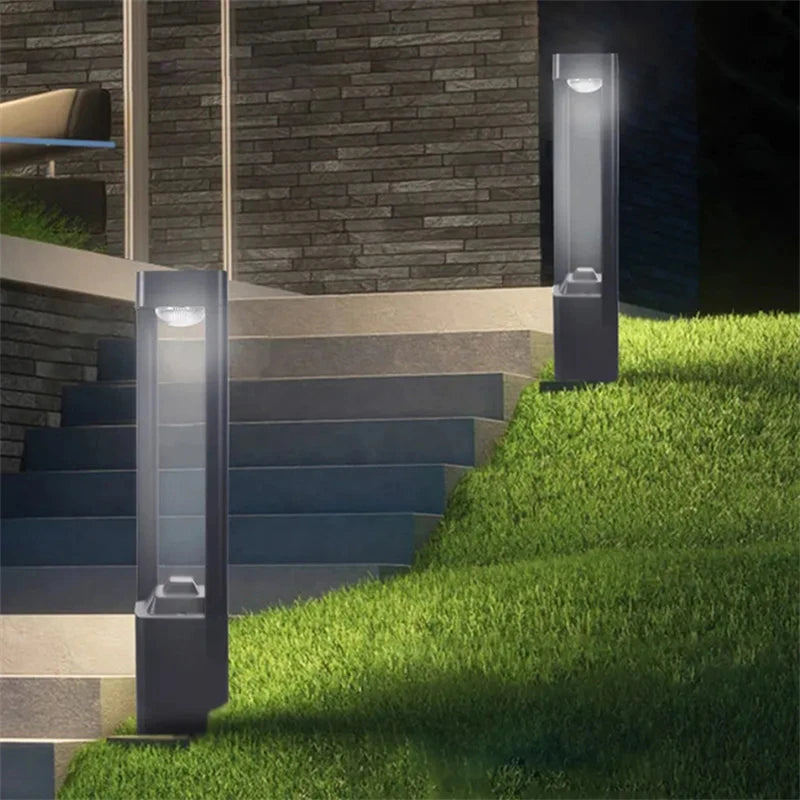 lampes solaires modernes carrées en aluminium pour extérieur étanche - vue 11 sur 12