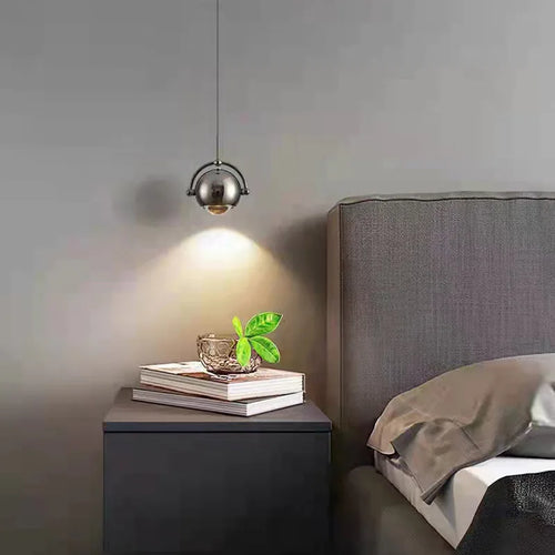 Rotierbare LED-Pendelleuchte mit verstellbarem Metallseil - vue 3 sur 9