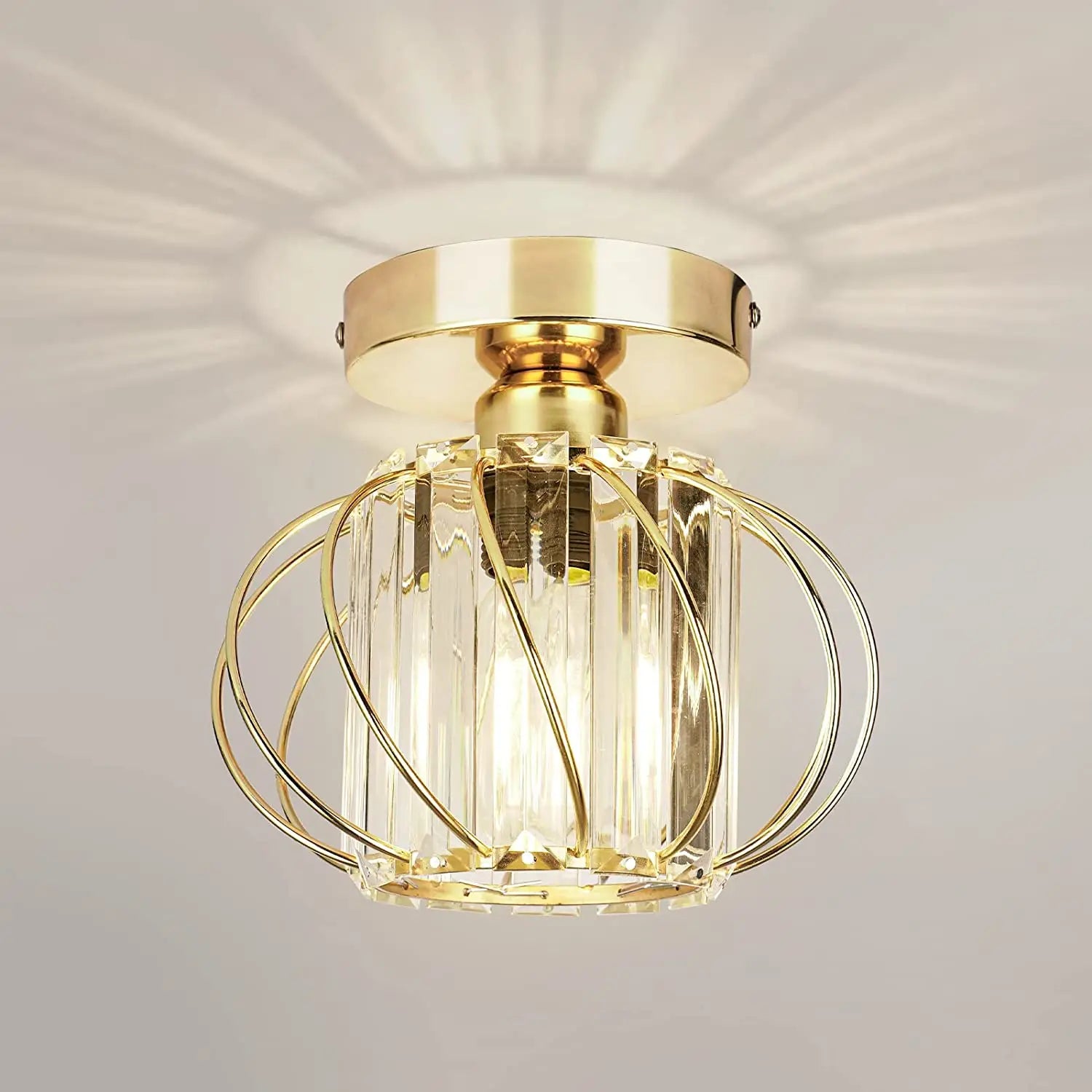 plafonnier cristal moderne led plafond cuisine - vue 7 sur 8