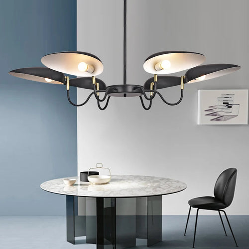Postmoderner nordischer Kronleuchter mit 6 Köpfen im zeitgenössischen Design