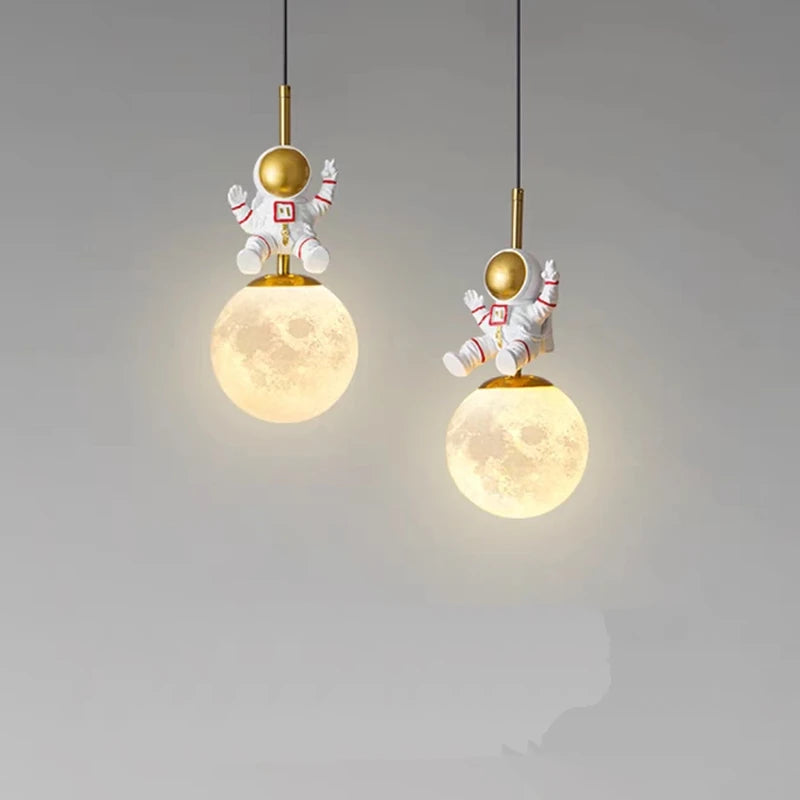 lustre nordique led astronaute pour chambre d'enfants - vue 2 sur 10