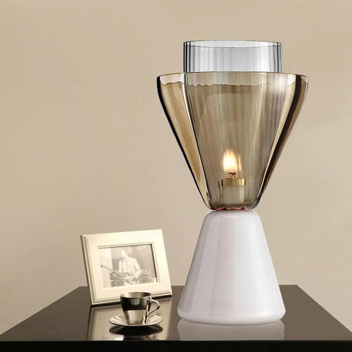 Nordic Marble Table Lamp with E27 Changeable Bulb Led Desk Light Glass Shade - vue 5 sur 7