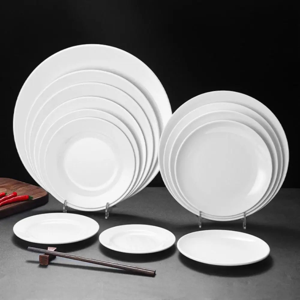 Assiette ronde melamine imitation porcelaine incassable durable