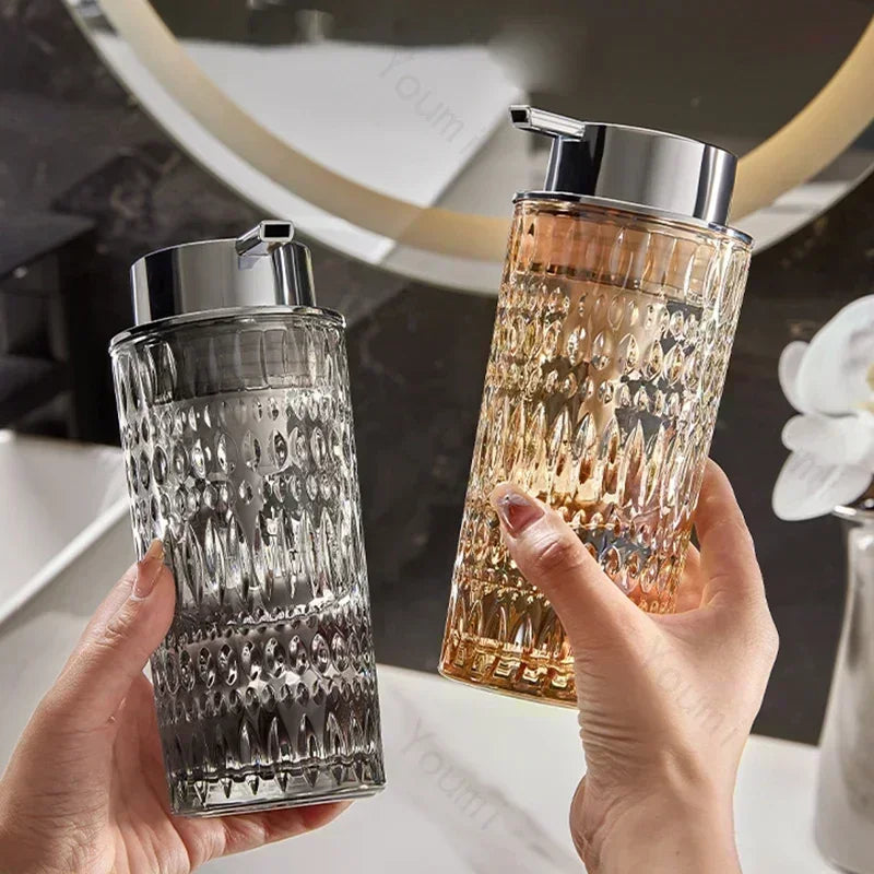 bouteille de savon en verre pour salle de bain élégante et pratique - vue 3 sur 24