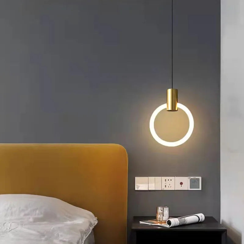 lustre led minimaliste en acrylique et cuivre gradation 3 températures - vue 4 sur 10