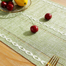 Chemin de table bohème rustique tressé franges rayures