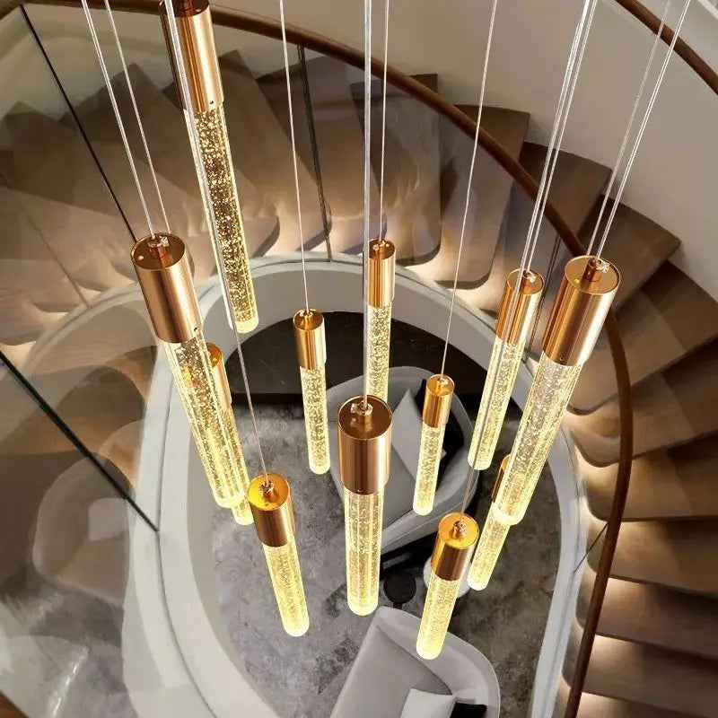Lustre en cristal design cylindrique - vue 7 sur 12