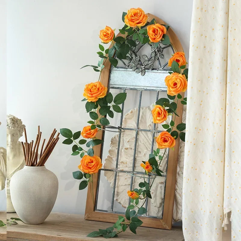 vignes de roses artificielles en soie pour décoration intérieure - vue 11 sur 12