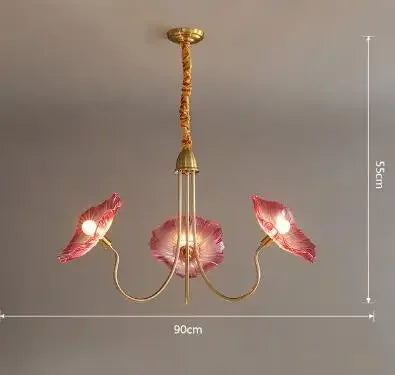 Moderner Glas-Kronleuchter Lotusblüte Design mit LED-Beleuchtung - vue 9 sur 14