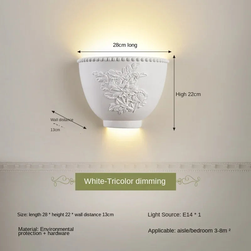 Dekorative LED-Wandleuchte aus Engelharzskulptur - vue 18 sur 19