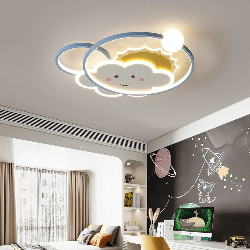 plafonnier nuage moderne pour chambre d'enfant romantique et chaleureuse - vue 5 sur 7