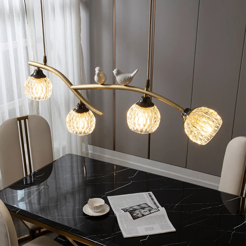 lustre led oiseau créatif en cuivre pour maison et restaurant - vue 4 sur 7