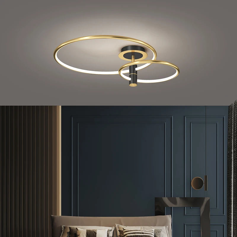 plafonnier circulaire led luxe style nordique pour intérieur décoratif - vue 6 sur 12