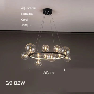 lustre en verre au design moderne avec bulles artistiques - vue 10 sur 18