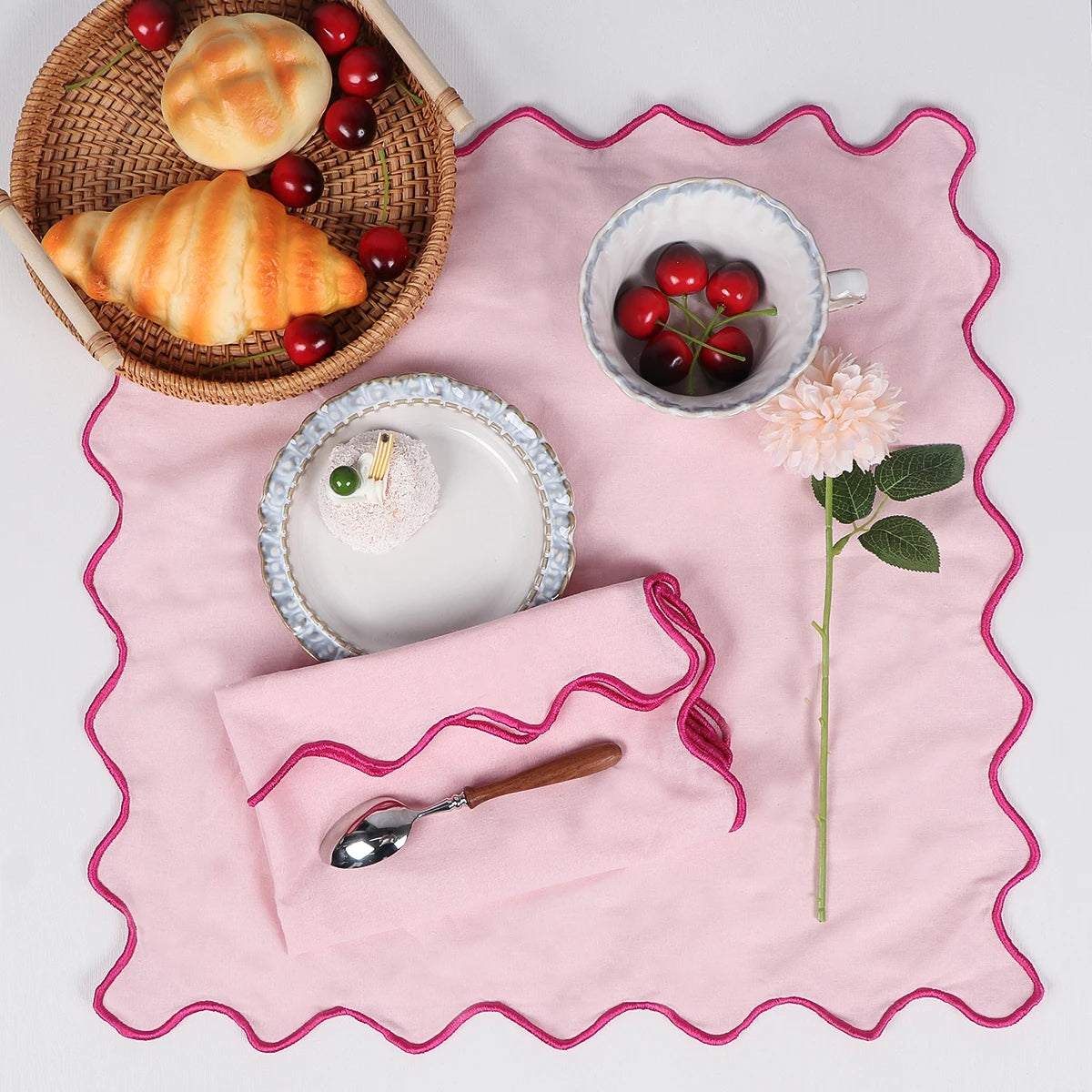 Serviette de table tissu coton style washa moderne rustique - vue 6 sur 7