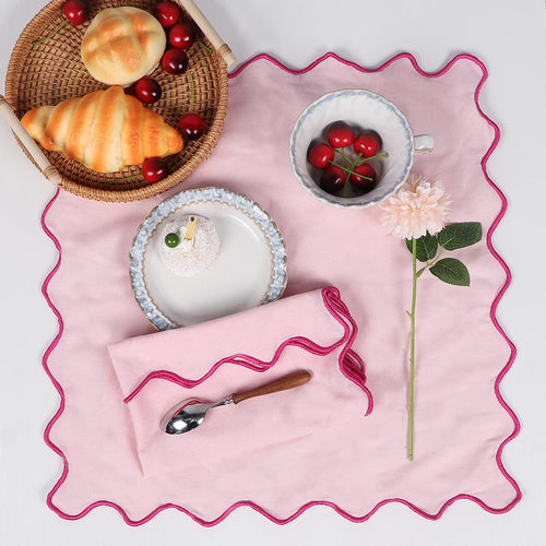 Serviette de table coton lin style rustique receptions - vue 5 sur 7