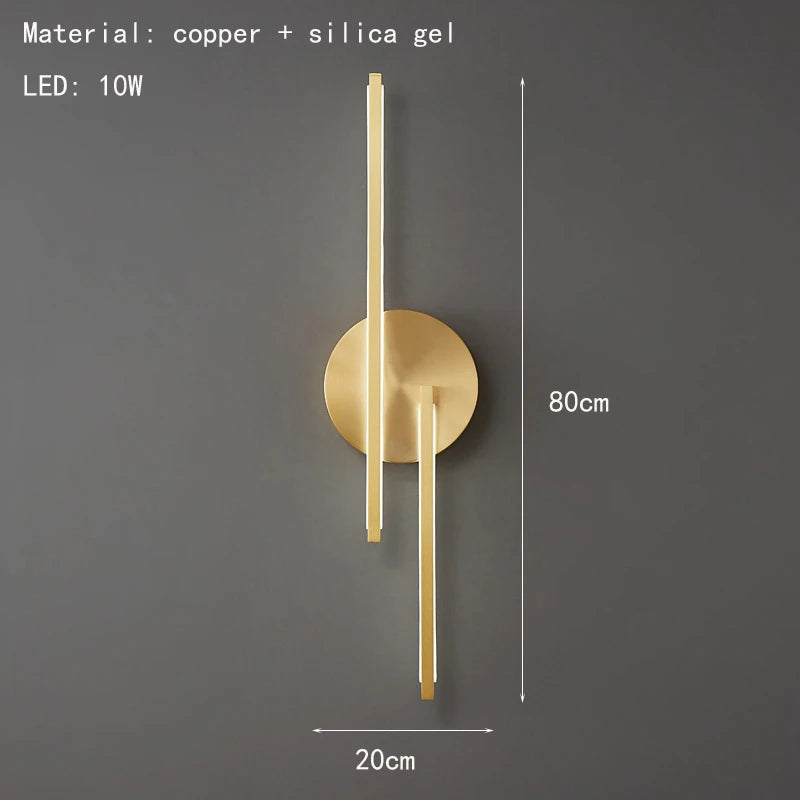 LED-Wandleuchte Minimalistisch Modern Messing - vue 8 sur 10