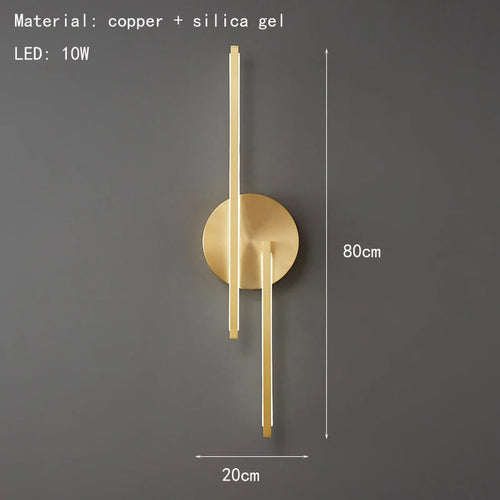 Moderne minimalistische LED-Wandleuchte aus Messing - vue 9 sur 10