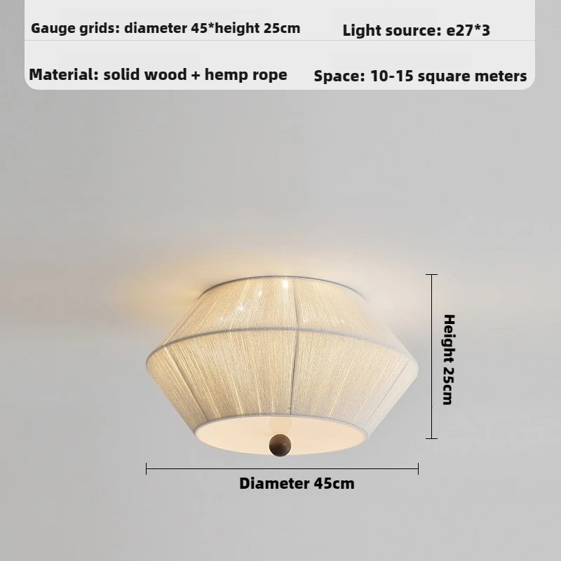Moderne Pendelleuchte aus Holz und Hanfseil für einladende Räume