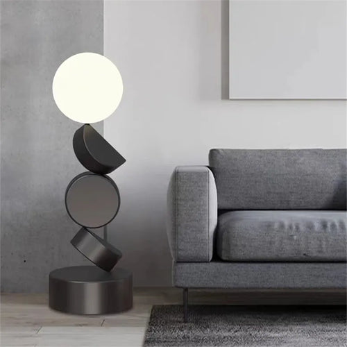lampadaire design rond en verre pour décoration moderne - vue 6 sur 12