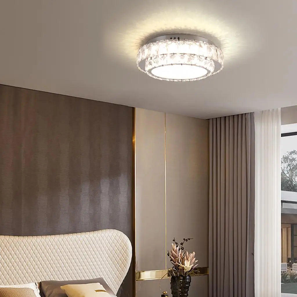 plafonnier led en cristal nordique moderne pour intérieur - vue 6 sur 8