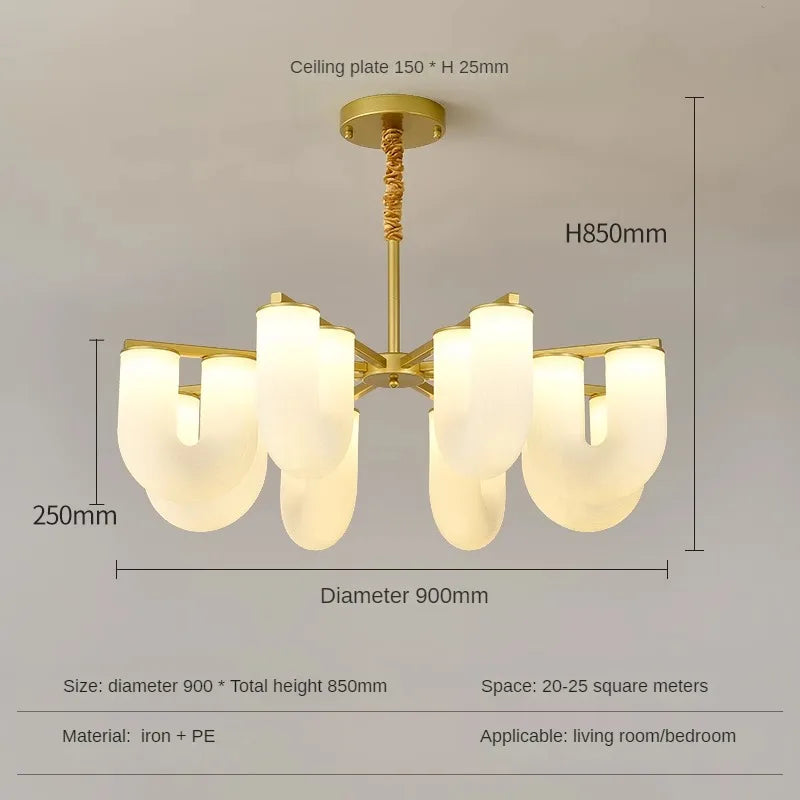 suspension led design nordique en fer pour intérieur moderne - vue 8 sur 10