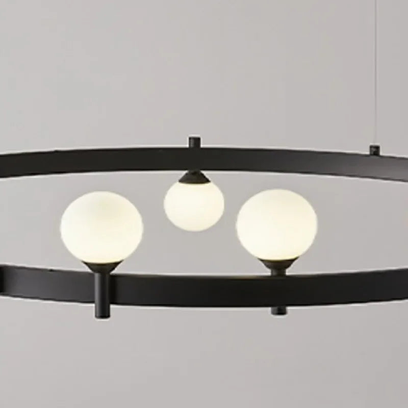 suspension led en verre circulaire pour décoration moderne - vue 6 sur 8