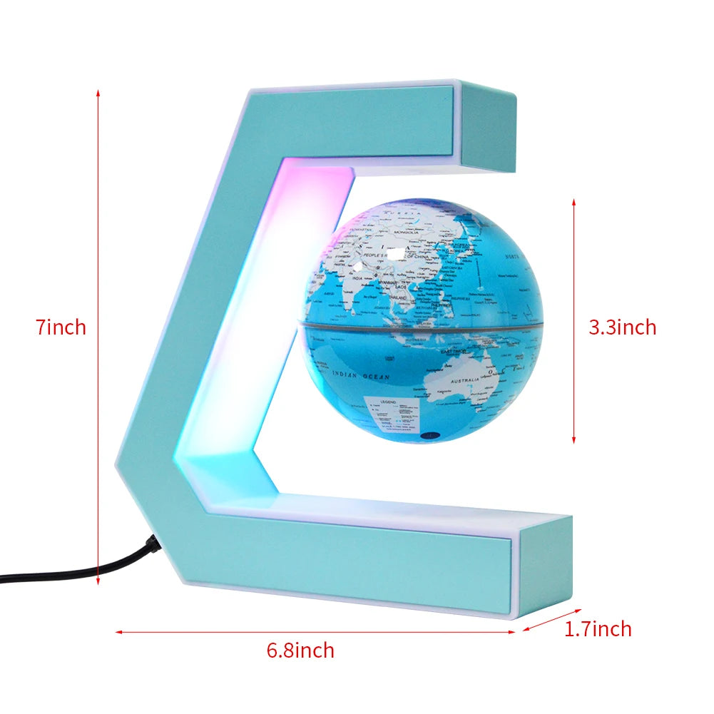 Magnetic Levitating Globe Frame with LED Light Cool Tech Decor Birthday Christmas Gift for Men Boys Boyfriend,Office Desk Gadget - vue 6 sur 7