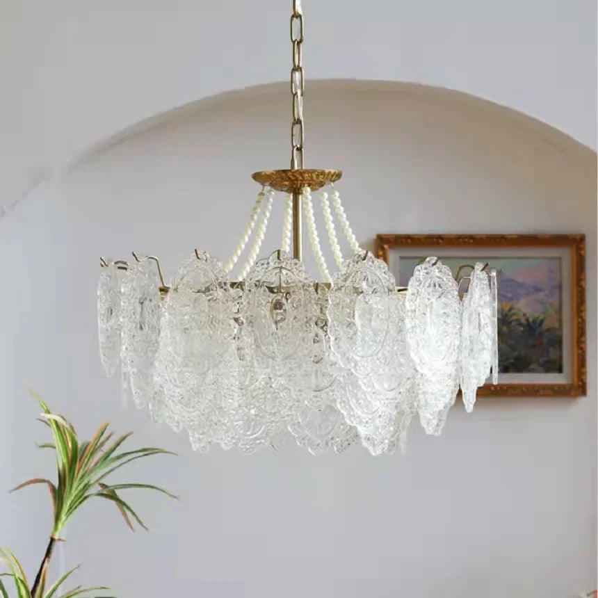 lustre moderne en verre clair pour intérieur élégant - vue 5 sur 18