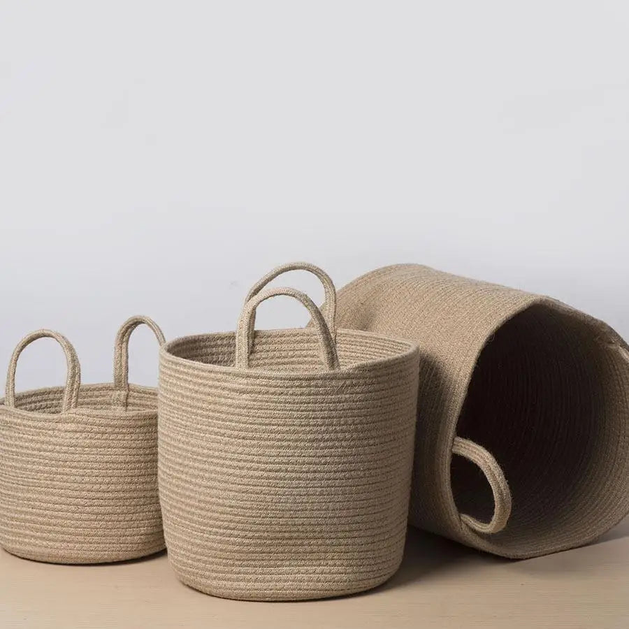 panier en osier tissé à la main pour rangement pliable et jouets - vue 5 sur 8