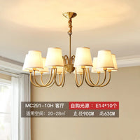 lustre led moderne en tissu et cuivre pour éclairage intérieur