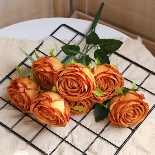 bouquet de roses artificielles en soie pour décoration élégante