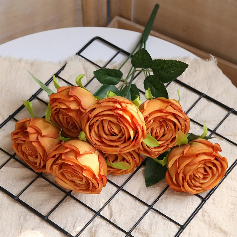 bouquet de roses artificielles en soie pour décoration élégante - vue 11 sur 17
