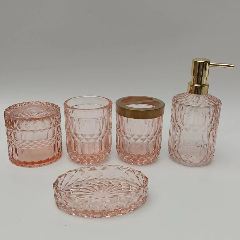 ensemble d'accessoires en verre pour salle de bain d'hôtel - vue 9 sur 10
