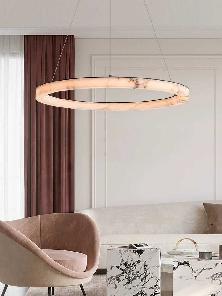 Suspension LED en marbre véritable - vue 3 sur 10