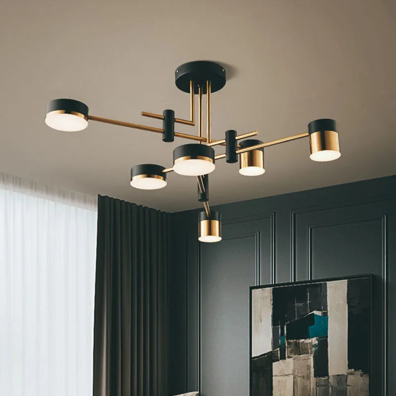 2024 LED Chandelier Lighting Modern Living Room Kitchen Decoration Indoor Metal Hanging Light Fixtures For Drawing Room - vue 2 sur 12