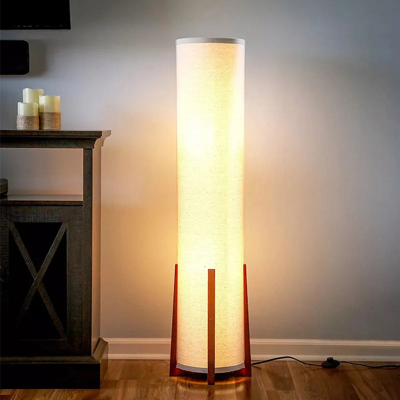 Nordique moderne Zen lampadaires support en bois massif Uminaires salon chambre chevet télécommande lumières sur pied décor à la maison - vue 4 sur 8